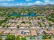 Expansive aerial view of the community featuring multiple ponds and lush landscaping throughout at 6967 W Irma Ln, Glendale, AZ 85308