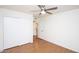 Bedroom with ceiling fan and large closet at 16644 N 33Rd St # 101, Phoenix, AZ 85032