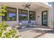 Cozy covered patio with comfortable seating and stylish decor, ideal for outdoor entertaining at 3890 E Andalusia Ave, Gilbert, AZ 85298