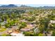 Stunning aerial view showcases a lush neighborhood with mountain views at 5540 E Mercer Ln, Scottsdale, AZ 85254