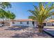 Inviting single-story home with low-maintenance landscaping, lush trees, and a welcoming entrance at 656 E Mesquite Ave, Apache Junction, AZ 85119