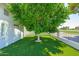 Green backyard with artificial turf and fence dividing a golf course view at 7318 S Mcallister Ave, Tempe, AZ 85283