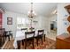 Cozy dining room with decorative chandelier and accents, with view into adjacent rooms at 7318 S Mcallister Ave, Tempe, AZ 85283