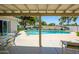 Inviting backyard pool and patio area with stylish outdoor furniture and view of the golf course at 7318 S Mcallister Ave, Tempe, AZ 85283