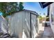 Convenient outdoor metal storage shed in the backyard, providing extra space for tools and equipment at 8625 E San Alfredo Dr, Scottsdale, AZ 85258