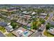 Aerial view of a community with a pool, solar panels and with city views at 1417 E Marshall Ave, Phoenix, AZ 85014