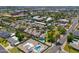 Scenic aerial view of a beautiful community featuring a pool, solar panels and well-maintained landscaping at 1417 E Marshall Ave, Phoenix, AZ 85014