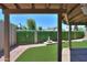 Private backyard oasis featuring artificial turf, desert landscaping, and a covered patio at 1417 E Marshall Ave, Phoenix, AZ 85014