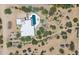 Aerial view of a backyard oasis featuring a modern pool and desert landscaping, showcasing privacy at 31825 N 141St St, Scottsdale, AZ 85262
