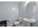 Charming powder room with modern sink and vanity at 5026 S 235Th Dr, Buckeye, AZ 85326