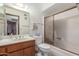 Well-maintained bathroom features a vanity and shower for a modern and clean aesthetic at 8043 E Laurel St, Mesa, AZ 85207