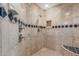 Nicely tiled shower featuring built-in niche and decorative tile border at 8043 E Laurel St, Mesa, AZ 85207