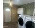 Laundry room featuring modern Samsung washer and dryer units and a convenient exterior door at 10910 N 72Nd Dr, Peoria, AZ 85345