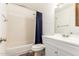 Clean and bright bathroom with a shower and tub combination and a single sink vanity at 1222 W Baseline Rd # 119, Tempe, AZ 85283