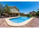Backyard pool with desert landscaping surrounding the house and pool at 1403 W Goldfinch Way, Chandler, AZ 85286