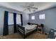 Bedroom with a ceiling fan, carpeted floor, natural light from the windows, and a comfortable bed at 25519 W Crown King Rd, Buckeye, AZ 85326
