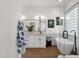 Spa-like bathroom features a soaking tub, dual vanity, and modern fixtures at 389 W Fairway Pl, Chandler, AZ 85225