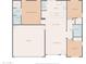 Floor plan featuring a primary bedroom, kitchen, living room, dining area, two bedrooms, and a garage at 823 W Kyle Ct, Gilbert, AZ 85233