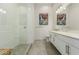 Modern bathroom with glass-enclosed shower, stylish fixtures, and contemporary design, offering a spa-like experience at 3131 N Central Ave # 7004, Phoenix, AZ 85012