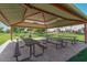 Community picnic area with covered shelter and plenty of picnic tables on a grassy lawn at 4332 E Stanford Ave, Gilbert, AZ 85234
