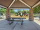 The community park has a shaded gazebo with stone pillars and a picnic table at 1367 S Country Club Dr # 1221, Mesa, AZ 85210