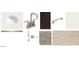 An array of bathroom finishes, including a sink, faucet, cabinet, hardware, trim, carpet, and wood-look flooring at 16189 W Bajada Rd, Surprise, AZ 85387