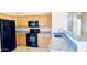 Updated kitchen features stainless steel appliances, granite counters, and beautiful wood cabinets at 1630 W Pecan Rd, Phoenix, AZ 85041