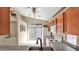 Kitchen sink and sliding glass door with white blinds at 4167 E Hallihan Dr, Cave Creek, AZ 85331