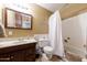 Full bathroom with a vanity and a shower over the tub at 8532 E Sheridan St, Scottsdale, AZ 85257