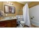 Bathroom featuring a vanity and a shower over the tub at 8532 E Sheridan St, Scottsdale, AZ 85257