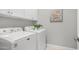 Laundry room features modern washer and dryer with upper cabinets at 1123 W Thunderhill Dr, Phoenix, AZ 85045