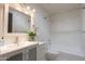 Well-lit bathroom featuring a tub/shower combination, vanity with storage, and a framed mirror at 1131 N Cherry --, Mesa, AZ 85201