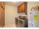 A dedicated laundry room with cabinets and washer and dryer at 1131 N Cherry --, Mesa, AZ 85201