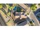 Aerial view of a private backyard with a kidney-shaped pool and landscaped areas at 3532 W Mesquite Ave, San Tan Valley, AZ 85144