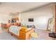 Bright open concept living room with a comfy leather sofa and industrial-chic design at 424 S 2Nd St # 203, Phoenix, AZ 85004