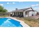 This backyard offers space for relaxation and entertaining with a pool and a covered patio at 5343 W Vogel Ave, Glendale, AZ 85302
