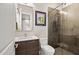 Chic bathroom showcasing a frameless glass shower and stylish vanity with great lighting at 9255 W Los Gatos Dr, Peoria, AZ 85383