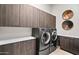 Organized laundry room boasting modern appliances and cabinetry, perfect for efficient chores at 9255 W Los Gatos Dr, Peoria, AZ 85383