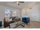 Cozy living room featuring a comfortable sofa, modern décor, and natural light at 3608 W Fairview Ln, Chandler, AZ 85226