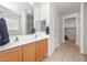 Bright bathroom featuring double sinks and spacious countertop at 626 W Tallula Trl, San Tan Valley, AZ 85140