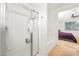 Modern bathroom with glass enclosed shower and neutral tones at 626 W Tallula Trl, San Tan Valley, AZ 85140