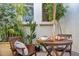 Close-up of patio seating with comfortable cushions, perfect for enjoying outdoor meals at 7511 S Parkcrest St, Gilbert, AZ 85298