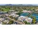 Golf course and tennis courts are viewable from the aerial of this community, showcasing lush landscaping at 7710 E Gainey Ranch Rd # 206, Scottsdale, AZ 85258