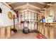 Interior of a well-organized shed with pegboard, shelves, and storage for lawn equipment and gardening supplies at 840 E 2Nd St, Mesa, AZ 85203