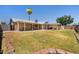 Wide backyard featuring a covered patio with desert landscaping and block wall at 1407 W Chilton St, Chandler, AZ 85224