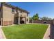 Spacious backyard features artificial grass, covered patio and low maintenance landscape at 3064 E Michelle Way, Gilbert, AZ 85234