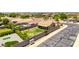 Aerial view of home with an enclosed backyard with green grass, and a view of the pool at 10521 W Donald Dr, Peoria, AZ 85383