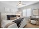 Bright bedroom with white walls, a comfortable bed, and a mirrored vanity for getting ready at 4615 E Navigator Ln, Phoenix, AZ 85050