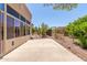 Spacious backyard with a concrete patio, desert landscaping, and privacy fence at 5372 S Cat Claw Dr, Gold Canyon, AZ 85118