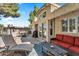 Inviting back patio area with stylish outdoor furniture, perfect for relaxing and entertaining at 7832 E Via Marina --, Scottsdale, AZ 85258